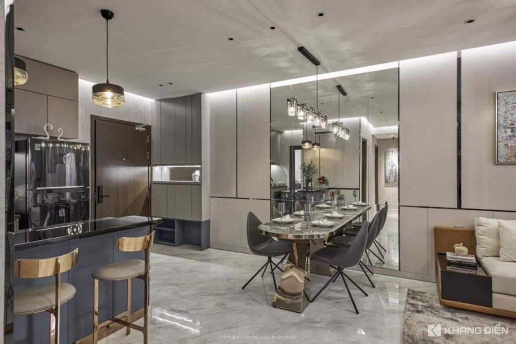 Nhà mẫu Masteri Era Landmark - Masteri Ocean Park 3 hiện đại với không gian mở, nội thất cao cấp và tông màu sang trọng