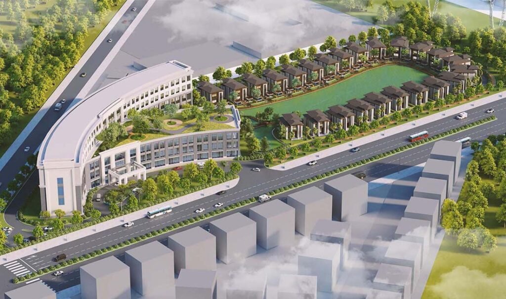 Hình ảnh Bệnh viện Đa khoa Vinmec – tiện ích y tế cao cấp trong khu đô thị Ocean Park 3, cung cấp dịch vụ chăm sóc sức khỏe chuẩn quốc tế cho cư dân Masteri.