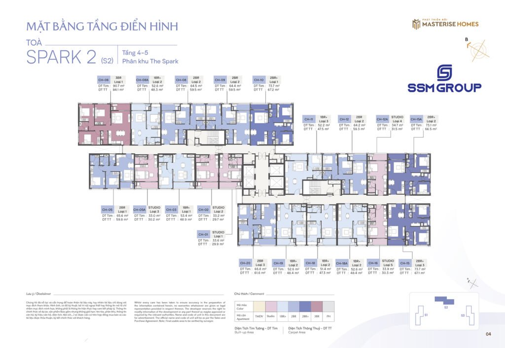 Sơ đồ mặt bằng tầng 6–27 tòa Park 2 – Masteri Era Landmark tại Ocean Park 3, thể hiện bố trí căn hộ và khu tiện ích theo thiết kế hiện đại.